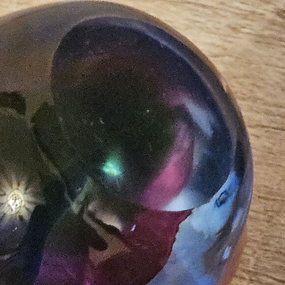 Blown Glass Paperweight Egg Multi Colored 3.5 Inch - Picture 5 of 6